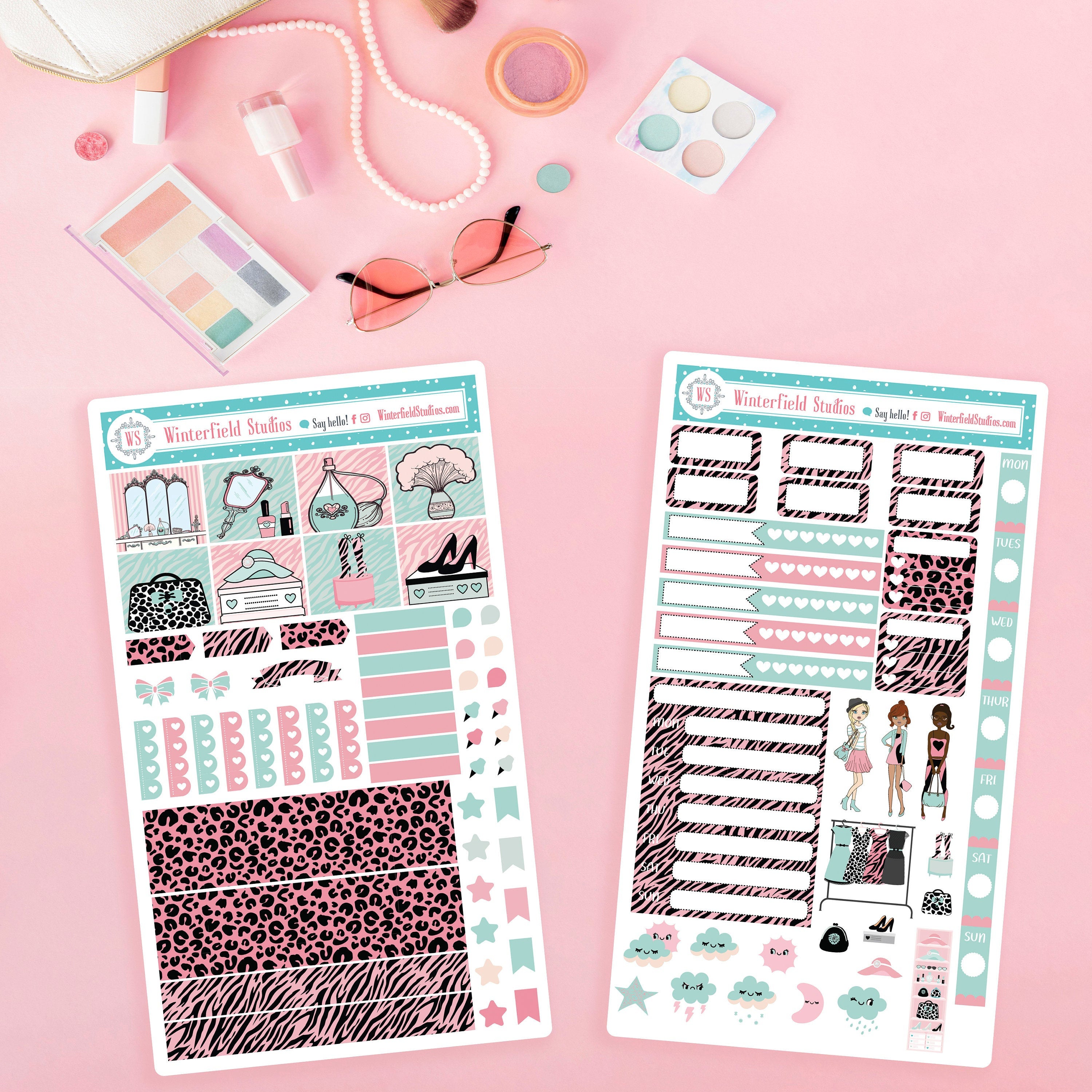 Glam Girls Hobonichi Weeks Planner Sticker Kit – Winterfield Studios